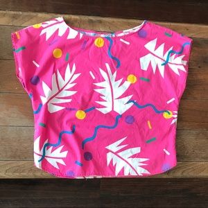 Hot pink vintage crop top